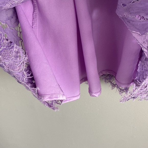 NBD Women Lilac Bria Halter Lace Mini Dress Size XS Lover Era Fairy Purple - Picture 6 of 12